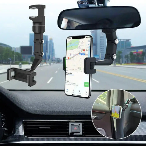 360 Car Rearview Mirror Mobile Phone Holder